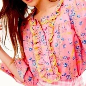J. Crew Liberty pink floral blouse S